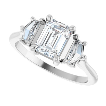 1 1/2 CTW Lab-Grown Diamond Three-Stone Engagement Ring, 14.5 x 8.1 mm