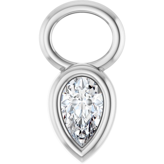 1/5 CT Natural Diamond Bezel Set Hoop Dangle