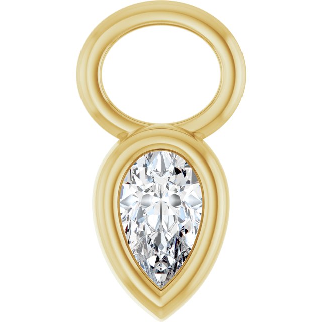 1/5 CT Natural Diamond Bezel Set Hoop Dangle