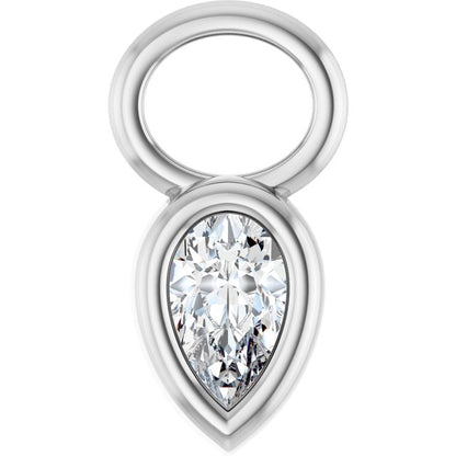 1/5 CT Lab-Grown Diamond Hoop Dangle, 6.17 mm x 11.7 mm