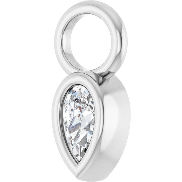 1/5 CT Natural Diamond Bezel Set Hoop Dangle