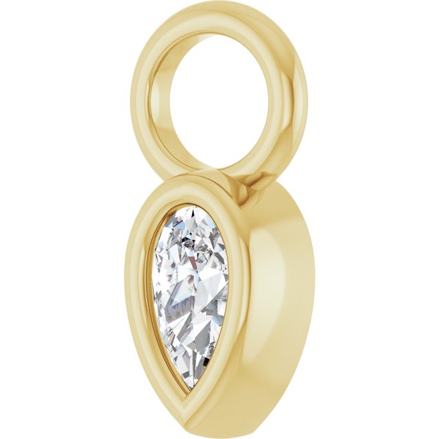 1/5 CT Natural Diamond Bezel Set Hoop Dangle