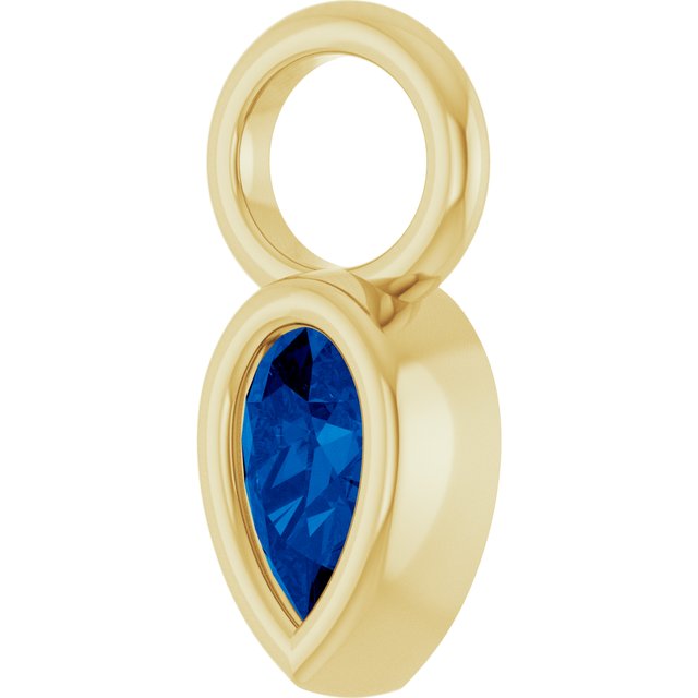 Lab-Grown Blue Sapphire Hoop Dangle, 6.17 mm x 11.7 mm
