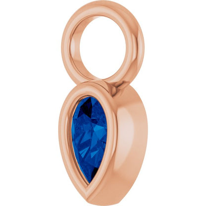Lab-Grown Blue Sapphire Hoop Dangle, 6.17 mm x 11.7 mm