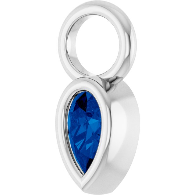 Lab-Grown Blue Sapphire Hoop Dangle, 6.17 mm x 11.7 mm