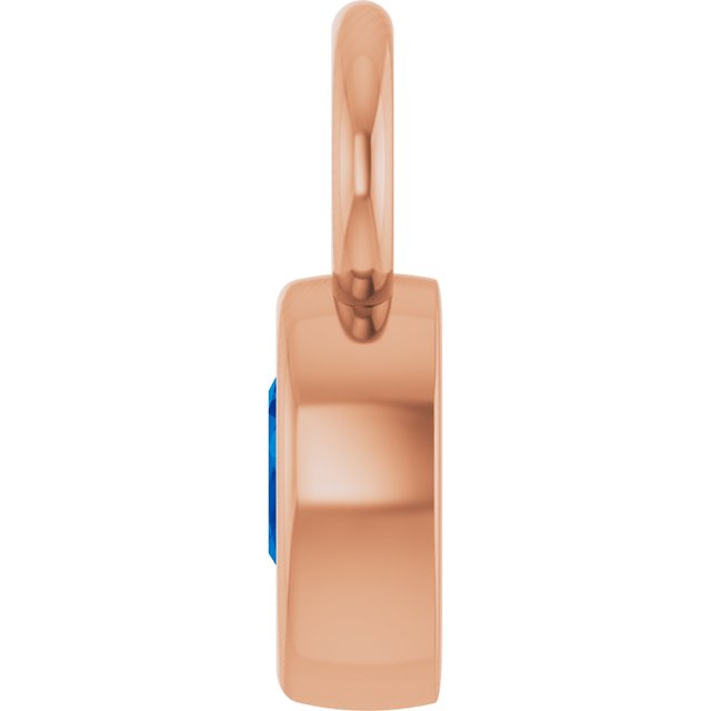 Lab-Grown Blue Sapphire Hoop Dangle, 6.17 mm x 11.7 mm