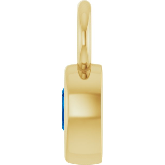 Lab-Grown Blue Sapphire Hoop Dangle, 6.17 mm x 11.7 mm