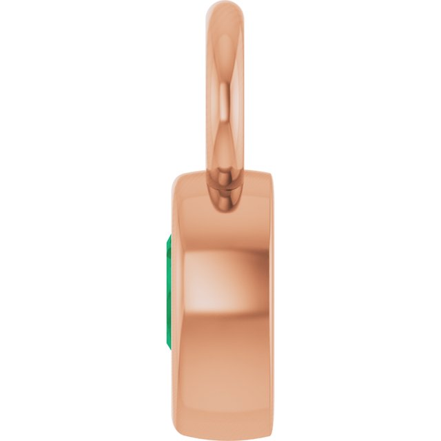 Lab-Grown Emerald Hoop Dangle, 6.17 mm x 11.7 mm