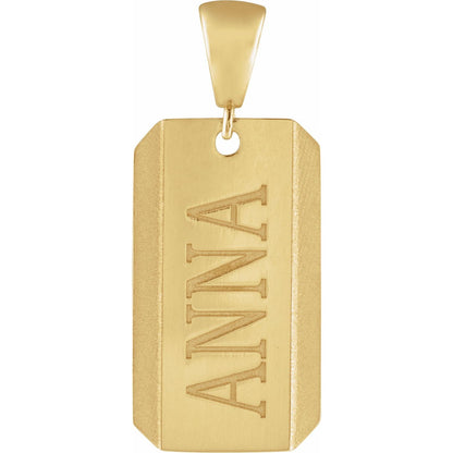 Engravable Dog Tag Pendant, 26.5 x 11 mm
