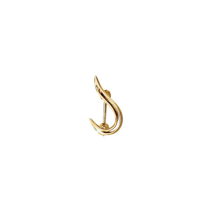 14K Yellow Gold Freeform Brooch, 9 mm x 15 mm