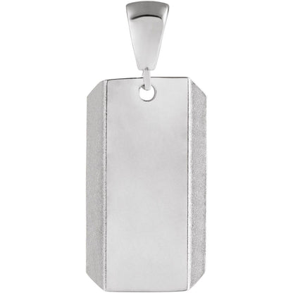 Engravable Dog Tag Pendant, 26.5 x 11 mm