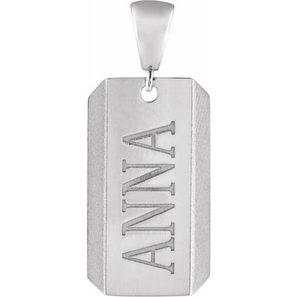 Engravable Dog Tag Pendant, 26.5 x 11 mm