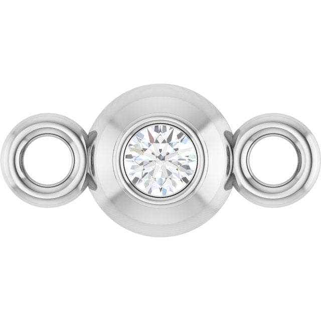 .02 CT Natural Diamond Link, 3.3 mm x 6.8 mm