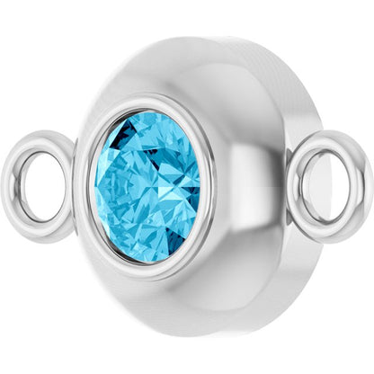 Natural Aquamarine Link, 6.1 mm x 10.2 mm
