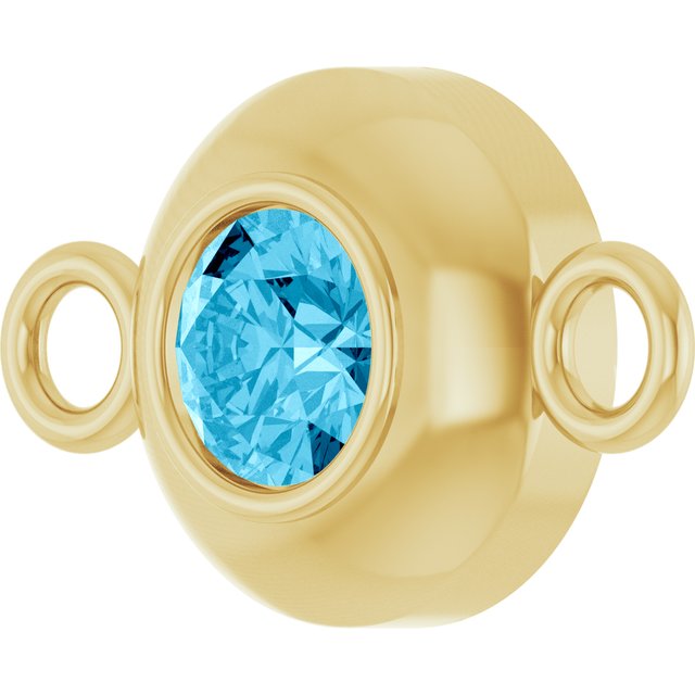 Natural Aquamarine Link, 6.1 mm x 10.2 mm