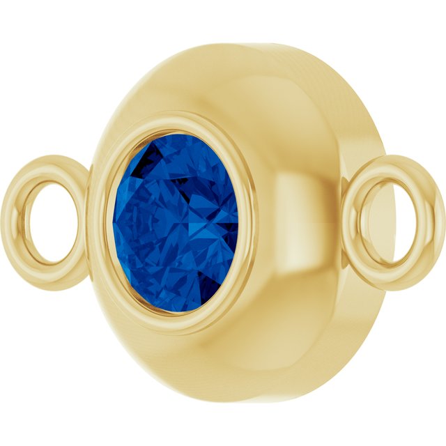 Natural Blue Sapphire Link, 6.1 mm x 10.2 mm