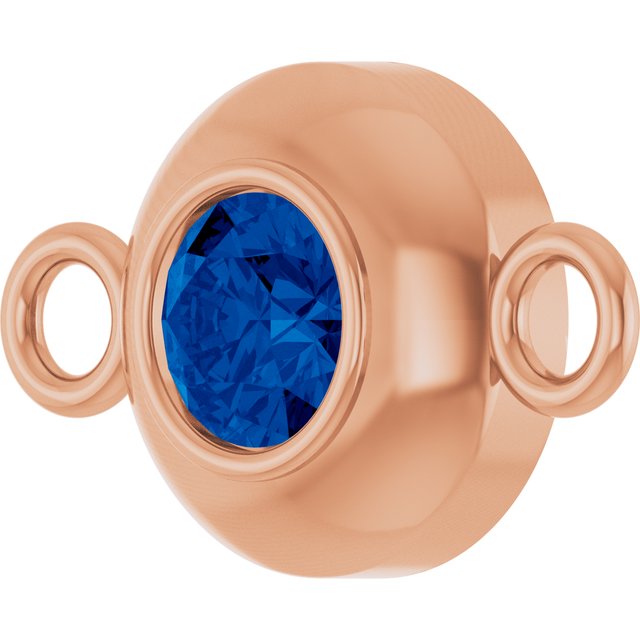 Natural Blue Sapphire Link, 6.1 mm x 10.2 mm