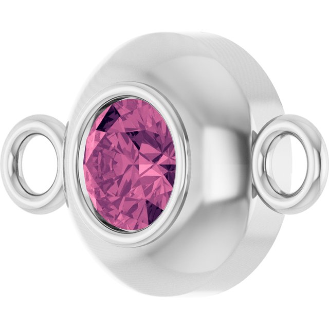 Natural Pink Tourmaline Link, 6.1 mm x 10.2 mm