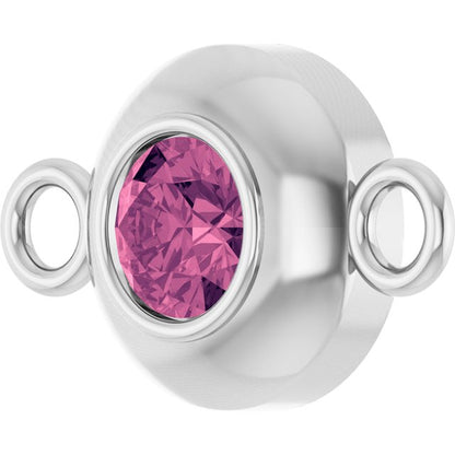 Natural Pink Tourmaline Link, 6.1 mm x 10.2 mm