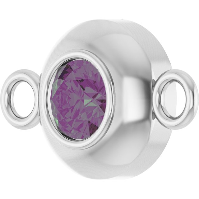 Lab-Grown Alexandrite Link, 6.1 mm x 10.2 mm