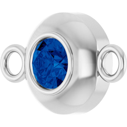 Natural Blue Sapphire Link, 6.1 mm x 10.2 mm