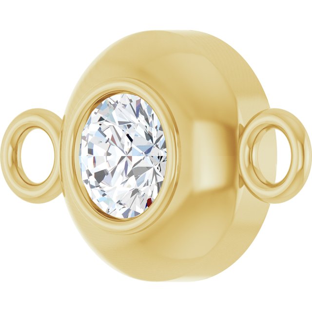 Natural White Sapphire Link, 6.1 mm x 10.2 mm