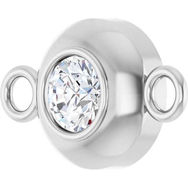 Natural White Sapphire Link, 6.1 mm x 10.2 mm