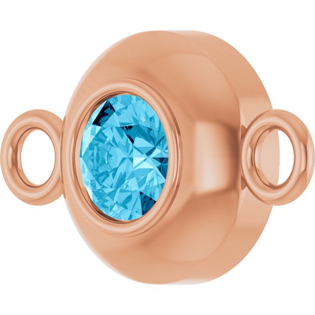 Natural Aquamarine Link, 6.1 mm x 10.2 mm