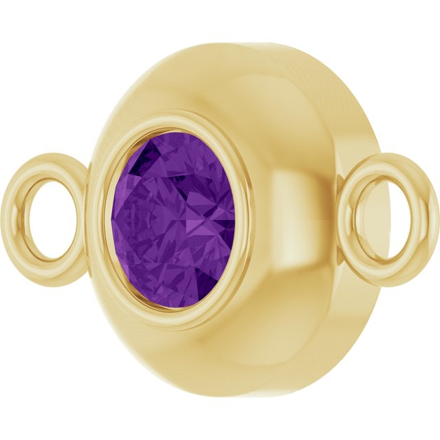 Natural Amethyst Link, 6.1 mm x 10.2 mm