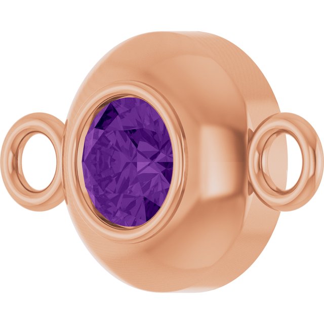 Natural Amethyst Link, 6.1 mm x 10.2 mm