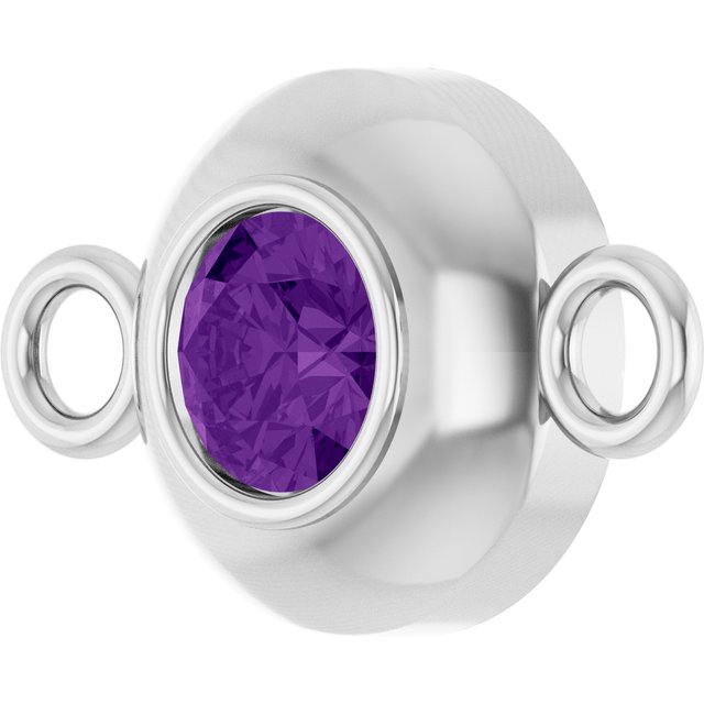 Natural Amethyst Link, 6.1 mm x 10.2 mm