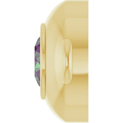 Natural Alexandrite Link, 6.1 mm x 10.2 mm