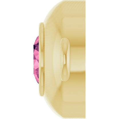 Natural Pink Tourmaline Link, 6.1 mm x 10.2 mm