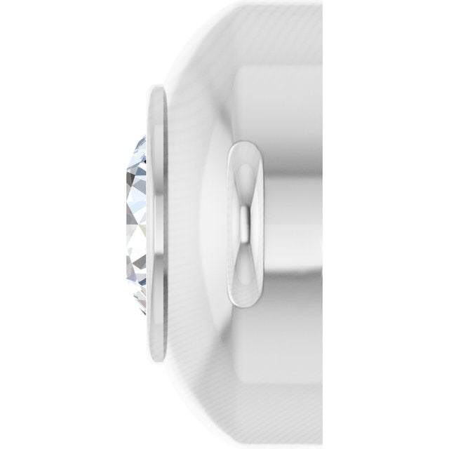 Natural White Sapphire Link, 6.1 mm x 10.2 mm