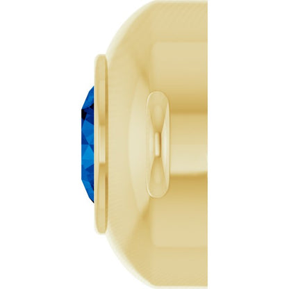 Natural Blue Sapphire Link, 6.1 mm x 10.2 mm