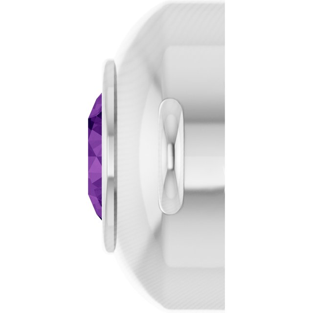 Natural Amethyst Link, 6.1 mm x 10.2 mm