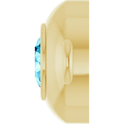 Natural Aquamarine Link, 6.1 mm x 10.2 mm