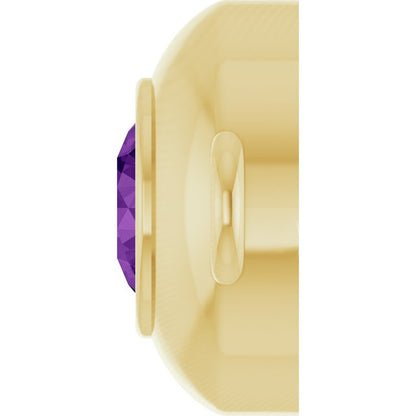 Natural Amethyst Link, 6.1 mm x 10.2 mm