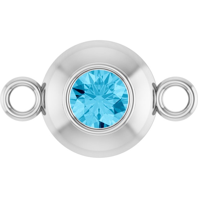 Natural Aquamarine Link, 6.1 mm x 10.2 mm
