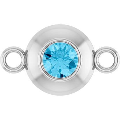 Natural Aquamarine Link, 6.1 mm x 10.2 mm