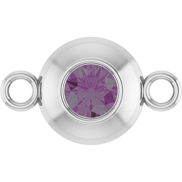 Lab-Grown Alexandrite Link, 6.1 mm x 10.2 mm