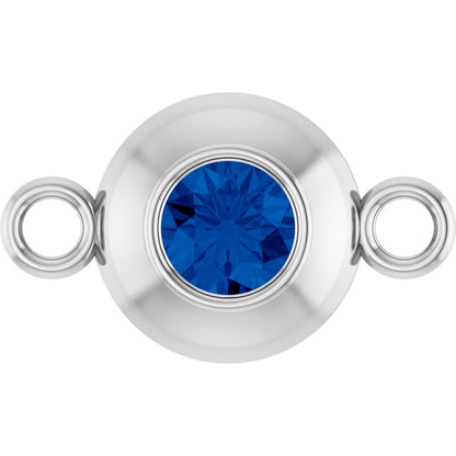 Lab-Grown Blue Sapphire Link, 6.1 mm x 10.2 mm