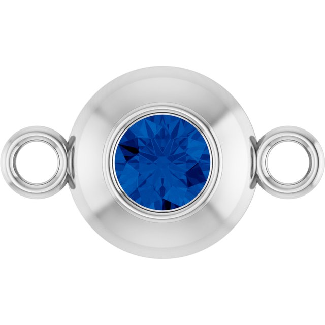 Natural Blue Sapphire Link, 6.1 mm x 10.2 mm