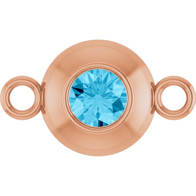 Natural Aquamarine Link, 6.1 mm x 10.2 mm