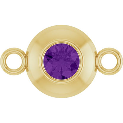 Natural Amethyst Link, 6.1 mm x 10.2 mm