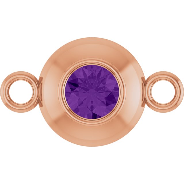 Natural Amethyst Link, 6.1 mm x 10.2 mm