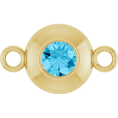Natural Aquamarine Link, 6.1 mm x 10.2 mm