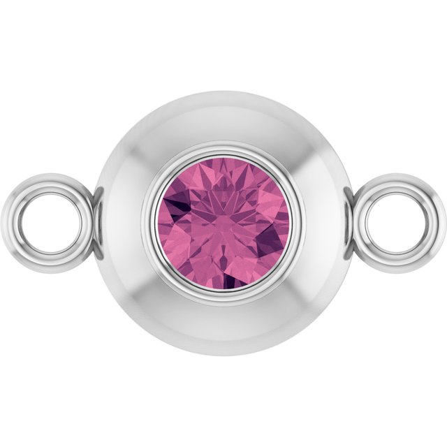 Natural Pink Tourmaline Link, 6.1 mm x 10.2 mm
