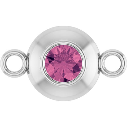 Natural Pink Tourmaline Link, 6.1 mm x 10.2 mm