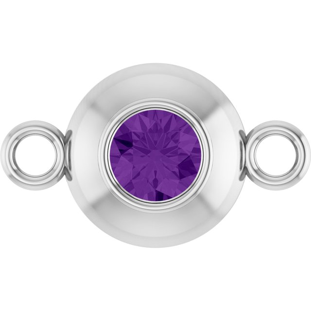 Natural Amethyst Link, 6.1 mm x 10.2 mm